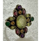 Nicki Butler Multi Gemstone Sterling Silver Ring 925 India Amethyst Garnet 7.5