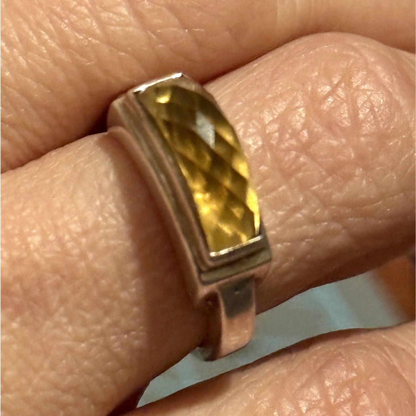 Vintage Michael Dawkins Sterling Silver Smoky Quartz Ring Size 7.5 Thailand 6g