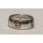 Vintage Italy 925 Sterling Silver Gold Tone Screw Band Ring Size 5