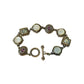 Ross Simons Bali Artisan Sterling 925 MOP Blue Topaz Amethyst Toggle bracelet 8”