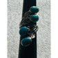 Vintage 925 Sterling Silver Long Turquoise Cabochon Statement Ring Size 7.5