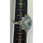 Vintage Sterling Silver Blue Topaz Cluster Ring Size 7.5 Cocktail Halo