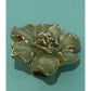 Vintage Green Enamel Flower Clip On Earrings Gold Tone Large Floral Statement