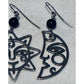 Retired RARE James Avery Sterling Celestial Sun & Moon Earrings Black Onyx 2.75”