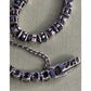 Vintage 925 Sterling Silver Blue Sapphire Tennis Bracelet 14g 7.25” Safety Chain