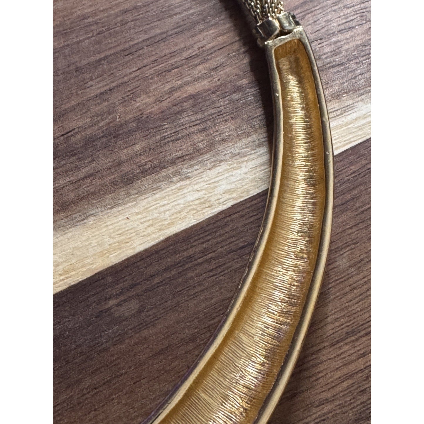 Vintage Monet Gold Tone Rare Mesh Collar Necklace Sculptural Statement Signed