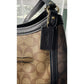 COACH KRISTY Shoulder Bag In Color Block Signature Canvas Khaki And Dark Brown