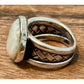 Vintage CFJ Thai Mother of Pearl 925 Sterling Silver Statement Ring Size 6.5