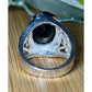 Vintage 925 Sterling Silver Faceted Black Onyx Filigree Statement Ring Size 7
