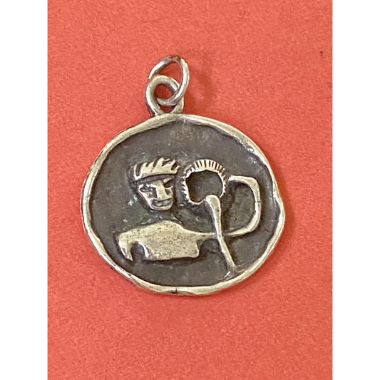 James Avery Retired Rare HTF Silver Abstract Aquarius Charm or Pendant Pre-Owned