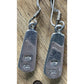 Vintage Zuni Black & White Onyx Mother of Pearl Inlay Signed PD Dangle Earrings