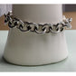 Vintage Sterling Silver Double Link Heart Charm Toggle Bracelet 40g