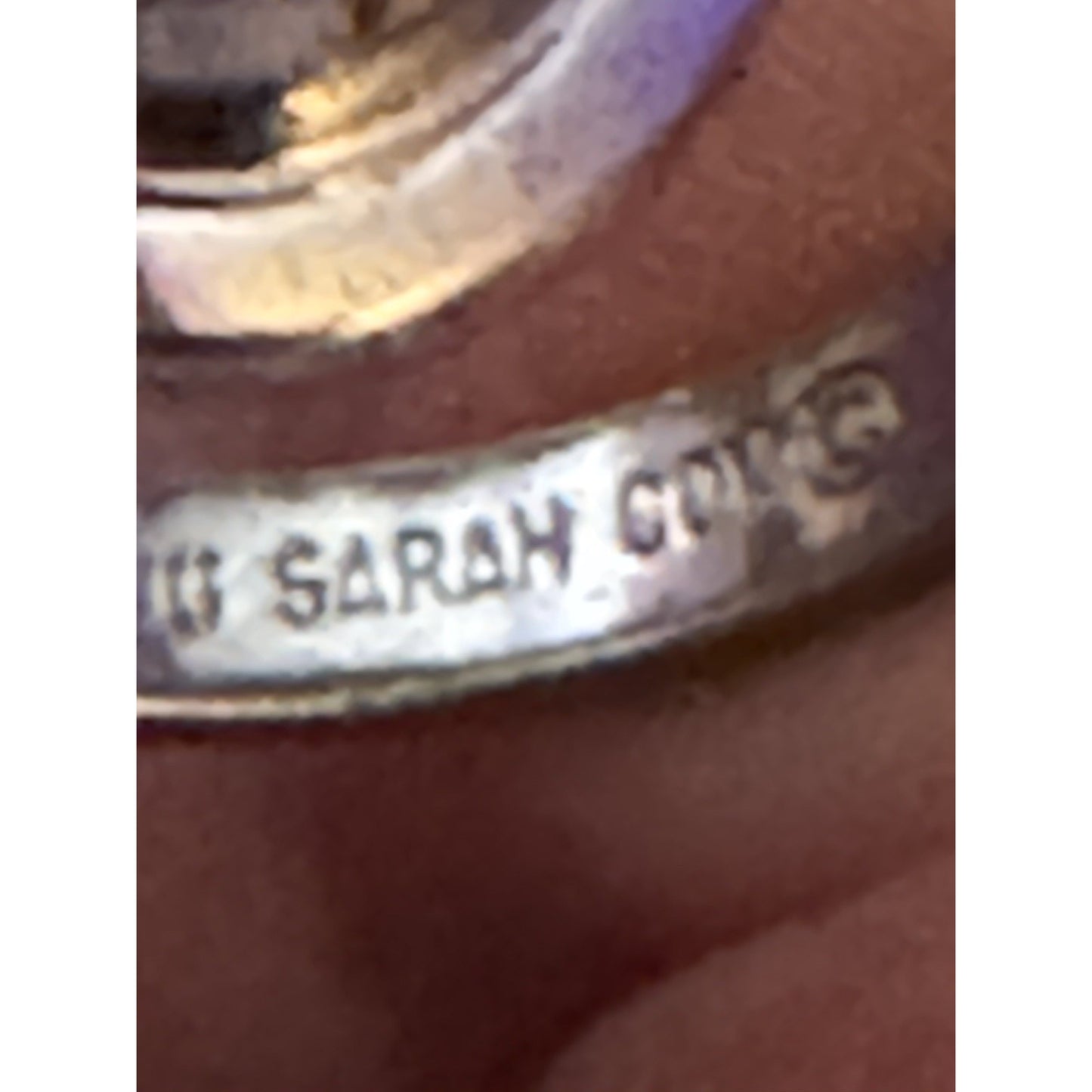 Vintage Signed Sarah Coventry Sterling Silver Mother Of Pearl Cameo Ring, 6.5