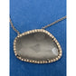 Banana Republic Agate Semi Precious Stone Pave Crystal Pendant Necklace