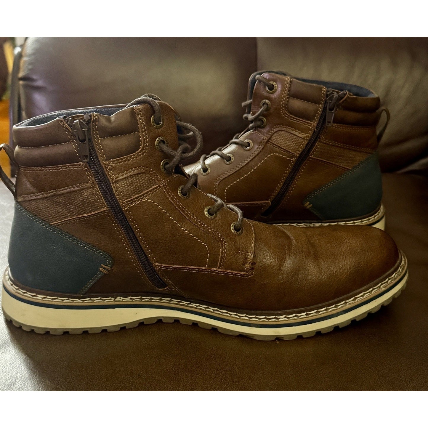 Men's FREEMAN Brown BECKETT 1921 Chukka Casual / Dress Ankle Boots SZ 10 Zip