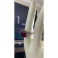 BGE 925 Sterling Silver Ruby Red Cushion Cut Style Ring Size 9