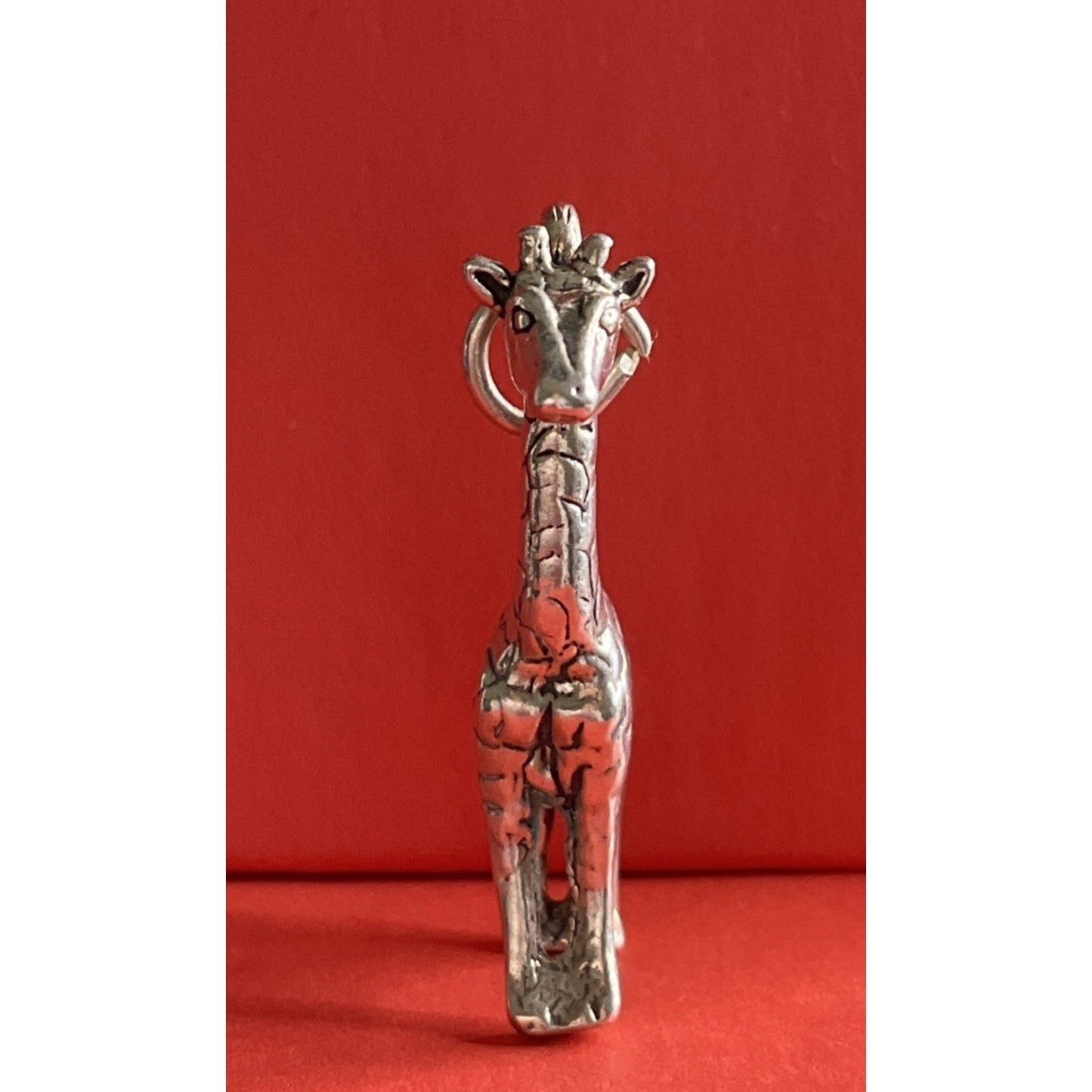 925 Sterling Silver Giraffe Charm Pendant Safari Animal Zoo Vintage Charm