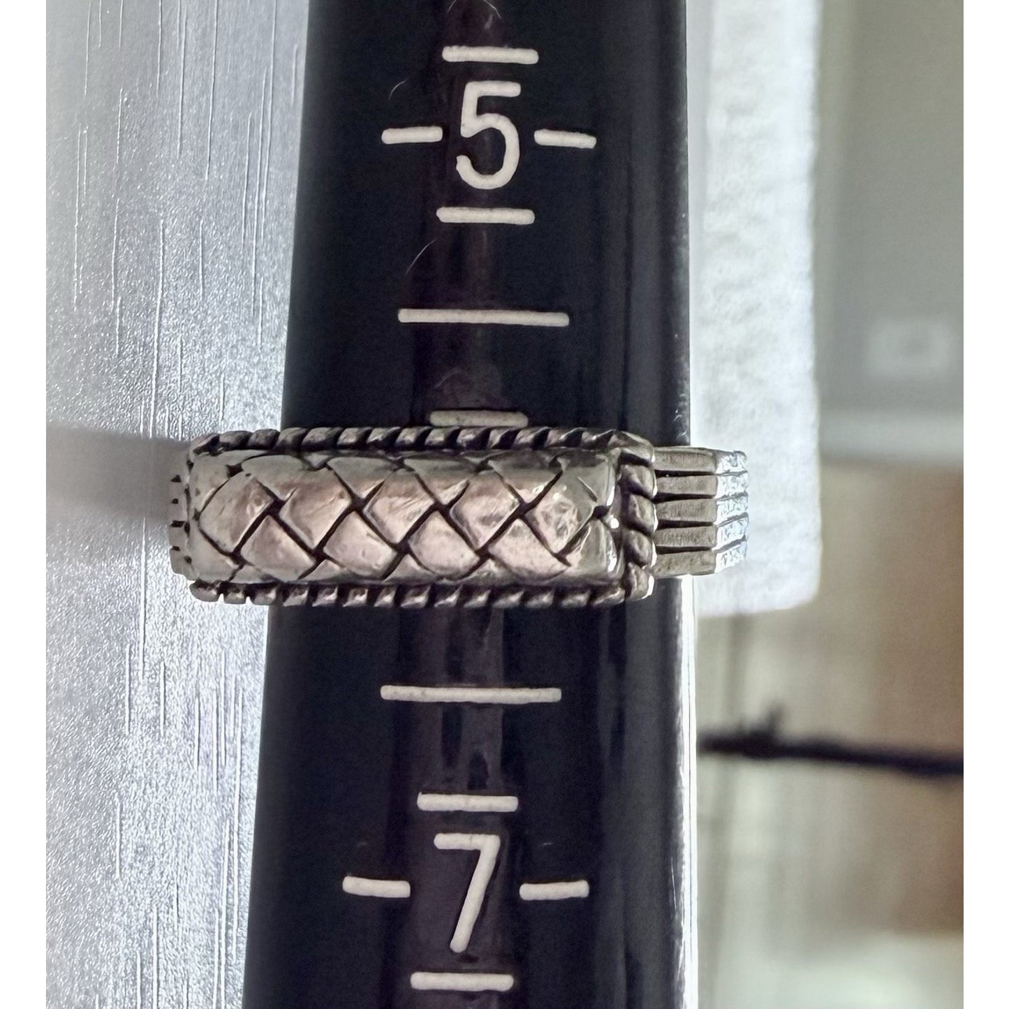 Vintage Brighton 925 Sterling Silver Woven Basket Weave Ring Statement Size 6