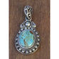 Vintage Sterling Silver Turquoise Pendant Bali Artisan Filigree S Mark 11.1g