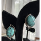 Vintage Sterling Silver Taxco Turquoise Post Earrings Signed 925 17g