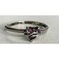 Sterling Silver Garnet Heart Bypass Love Ring 925 January Birthstone Size 10.25