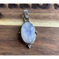 Sterling Silver 925 Rainbow Moonstone Pendant Oval Cabochon Vintage Style