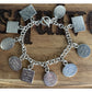 Vintage Sterling Silver Ten Commandments Charm Bracelet Religious 61g