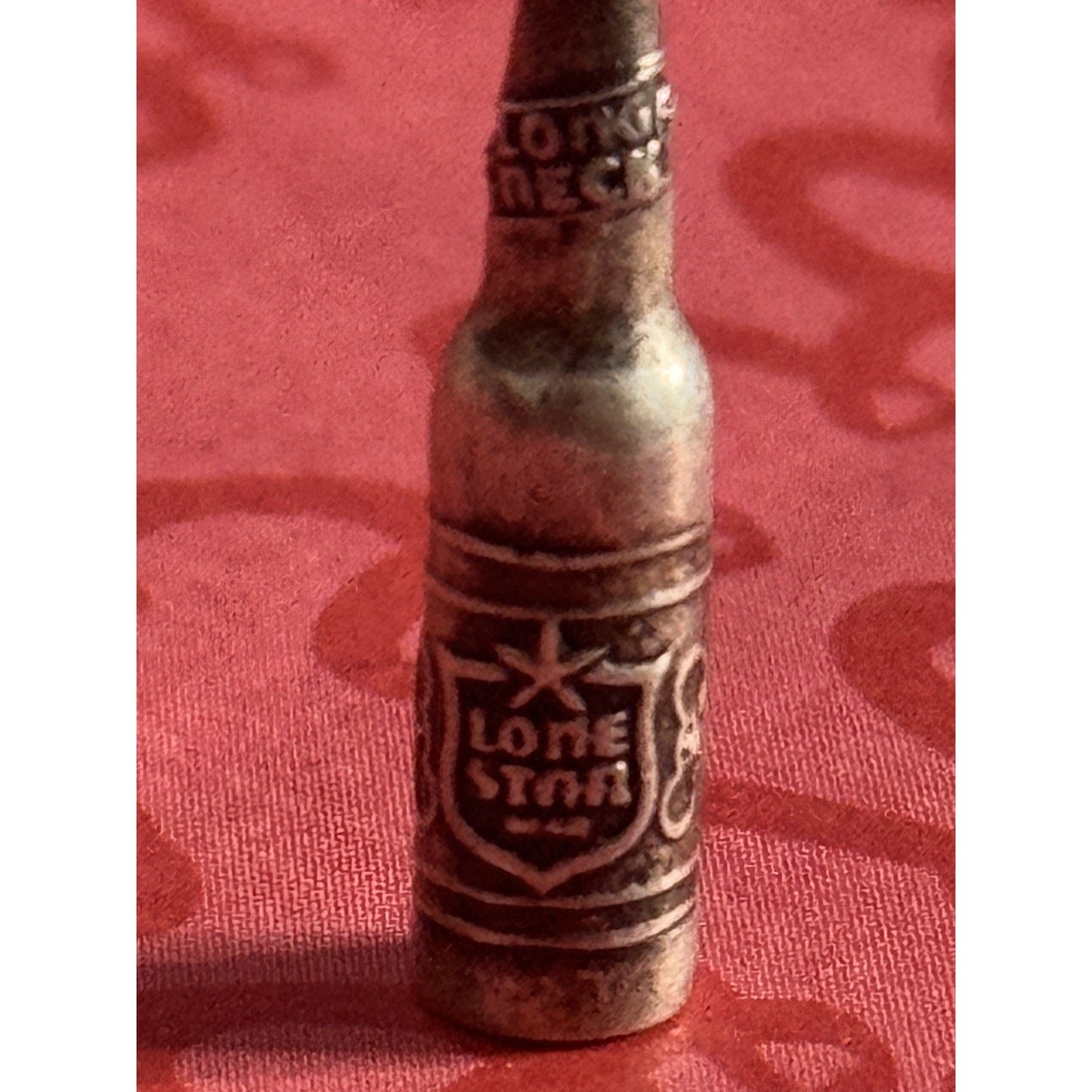 Pre owned James Avery Retired RARE HTF Sterling Silver LONE STAR BEER BOTTLE Pin Charm