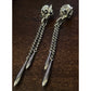 Vintage 925 Sterling Silver & 18K Gold Fleur De Lis King Rolo Chain Earrings