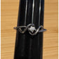 Vintage Sterling Silver SR Diamond Wave Sweetheart Promise Ring Size 5.5