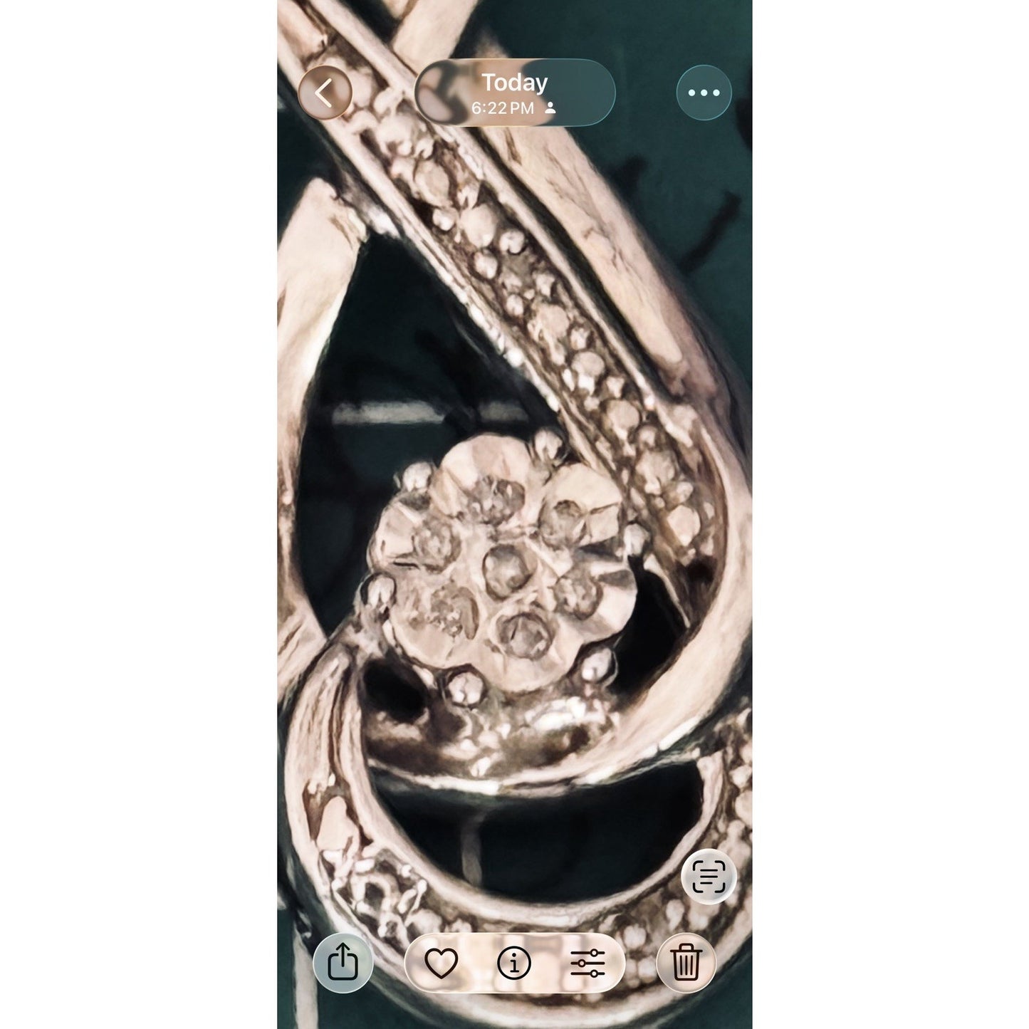 925 Sterling Silver Genuine Diamond Infinity Swirl Pendant Necklace 18” Italy 9g