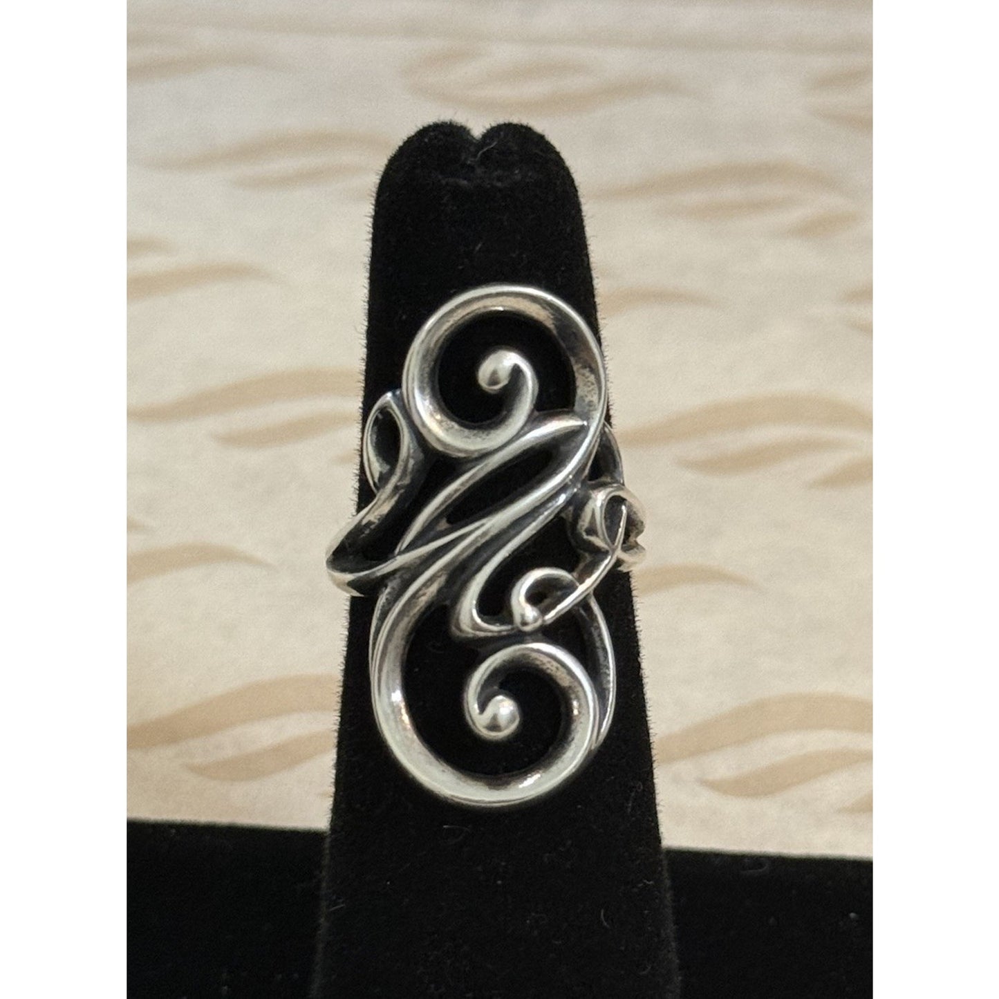Pre Owned James Avery Retired Sterling Silver Electra Ring Size 8.5