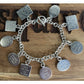 Vintage Sterling Silver Ten Commandments Charm Bracelet Religious 61g