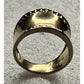 Gold Vermeil 925 Sterling Silver Wide Cigar Band Ring Diamond Cut Size 9
