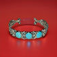 Vintage 925 Sterling Silver Turquoise Cuff Bracelet – Filigree Design – 22g