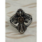 Pre owned James Avery Retired Sterling Silver/ Bronze La Vida Nueva Cross Ring Size 7