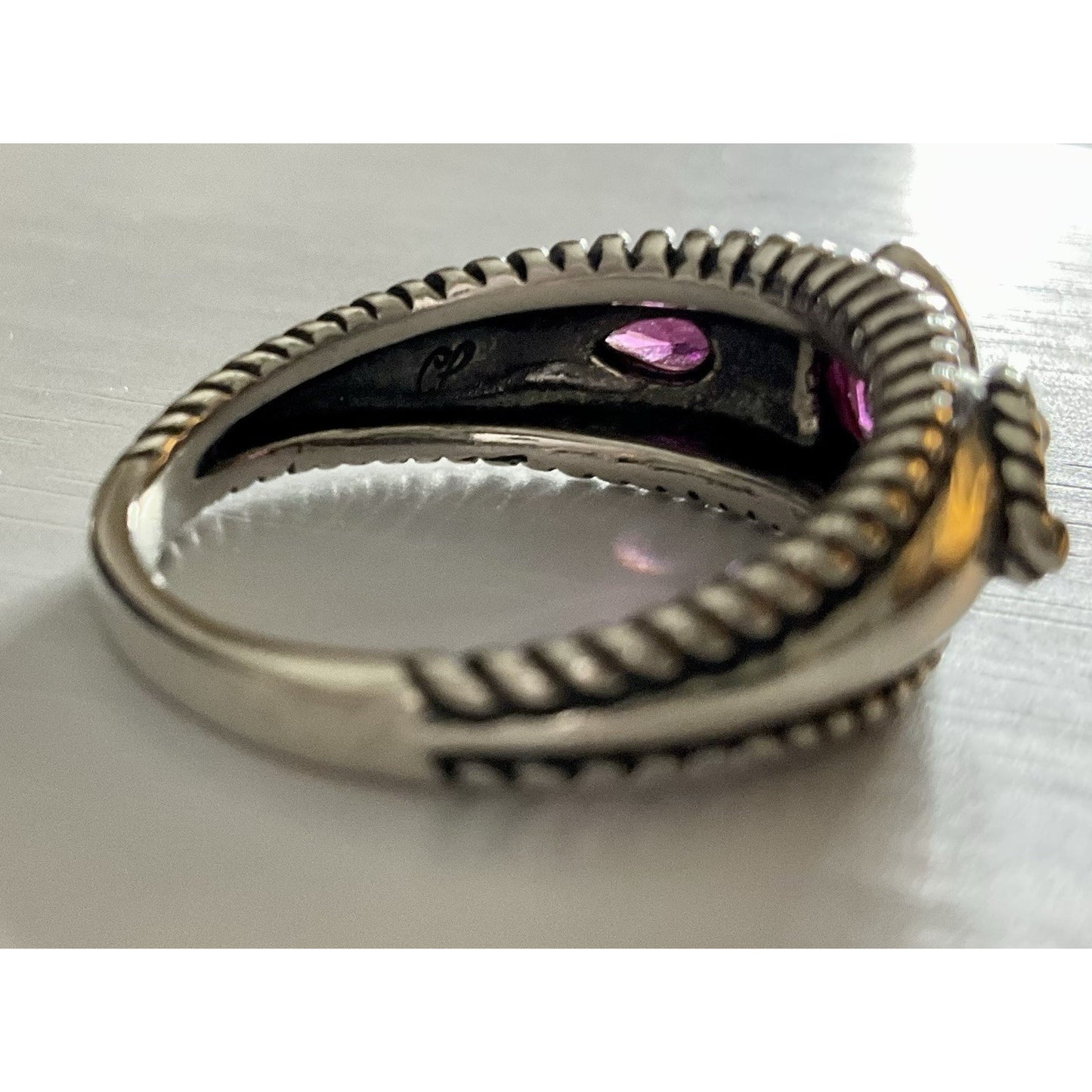 Carolyn Pollack Relios 925 Sterling Silver Garnet Ring Southwestern Size 9