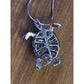VINTAGE Chapal Zenray Rubies Sterling 925 TURTLE brooch / Pendant w/Necklace 22g