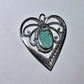 Vintage Sterling Silver Heart Pendant with Turquoise Stone