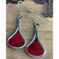 Vintage ATI Thailand 925 Sterling Silver Red Jasper Dangle Drop Earrings