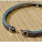 Vintage Italian 925 Sterling Silver Two Tone Gold Wash Textured Bracelet 7.25”