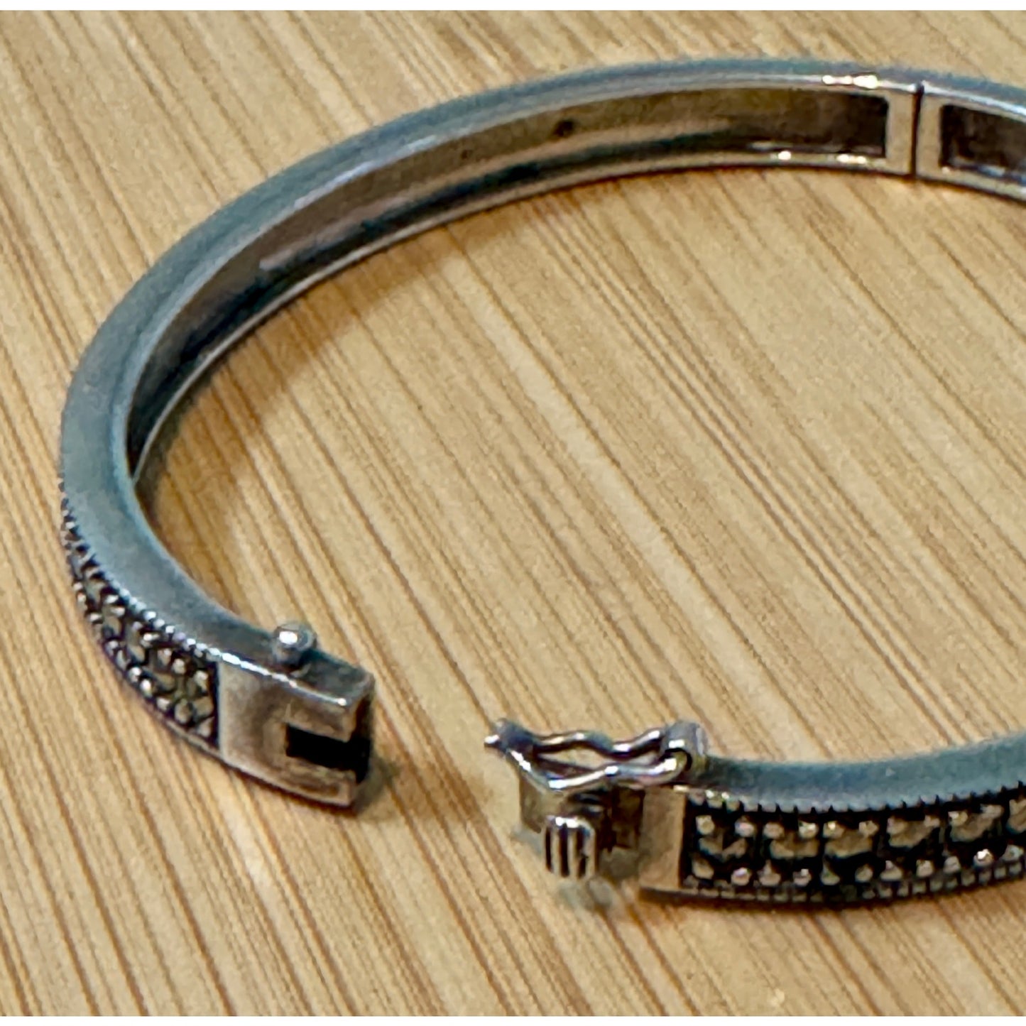 Vintage Italian 925 Sterling Silver Two Tone Gold Wash Textured Bracelet 7.25”