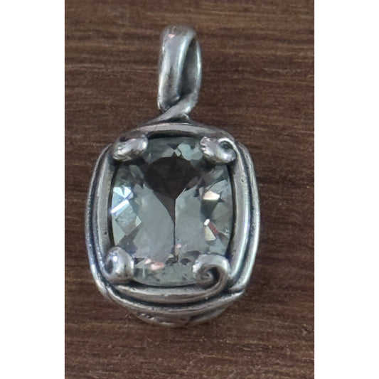 James Avery RETIRED Sterling Silver PRASIOLITE Pendant (CM 3304P1)