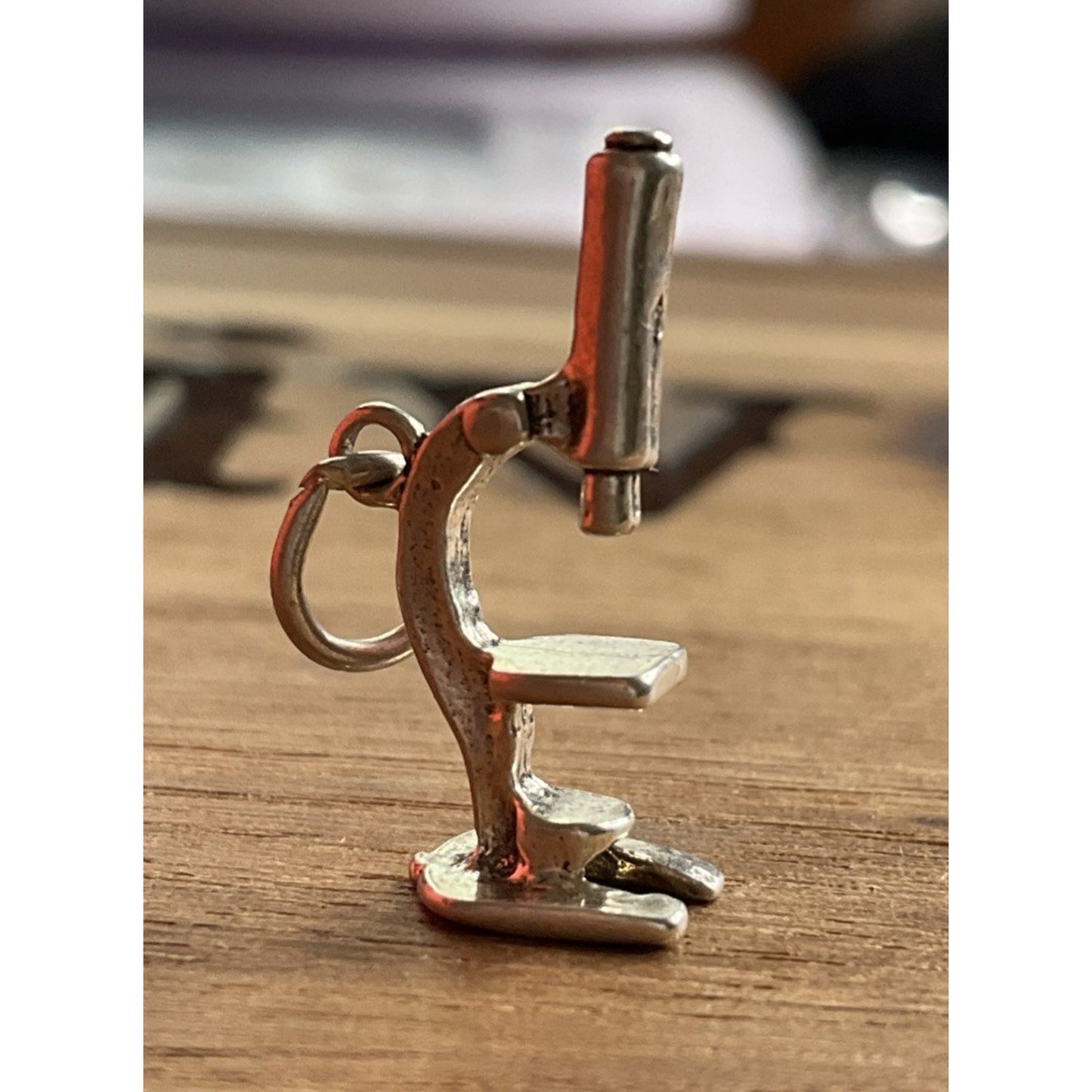 925 Sterling Silver Microscope Charm