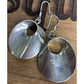 Vintage Taxco Sterling Silver Modernist Round Dangle Earrings TM-82 Taxco