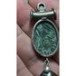 Vintage Sterling Silver Seraphinite Pearl & Obsidian Pendant Modernist 3” 18g
