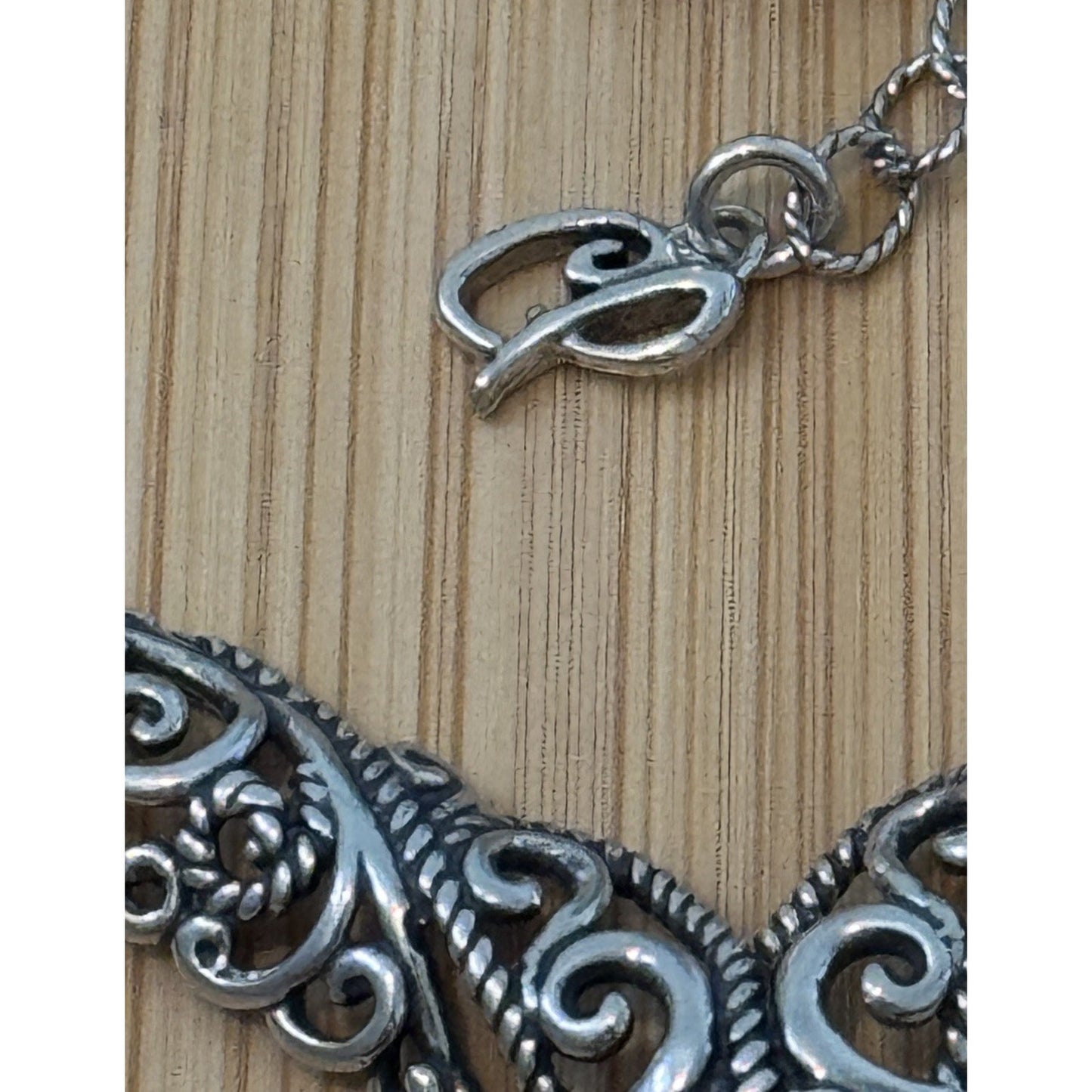 New Carolyn Pollack Sterling Silver Turquoise Doublet Scroll Rope Bar Necklace