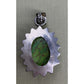 Vintage Sterling Silver Green Turquoise Style Stone Pendant Southwestern Boho