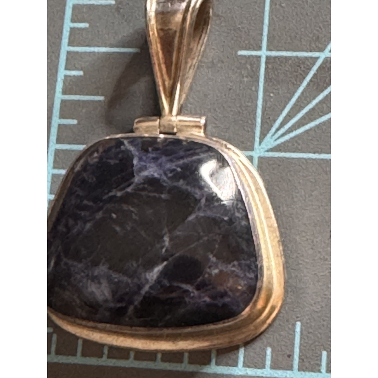 Vintage Mexico 925 Sterling Silver Sodalite Pendant Large Blue Stone 20g