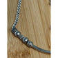 Vintage Brighton Silver Plated Curved Bar Bead Woven Chain Necklace 21” Adjustab